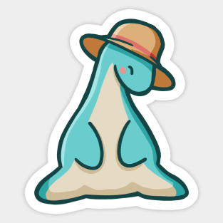 Cute long neck, Summer dino, dinosaur Sticker